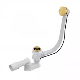 Слив-перелив AlcaPlast A55GOLD-80-RU-01 для ванны, полуавтомат, золото