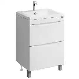 Тумба под раковину Grossman Виста 58 напольная, белая глянцевая (105864)
