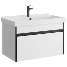 Тумба с раковиной подвесная Aqwella Urban 80 см, URB0108W, цвет Белый