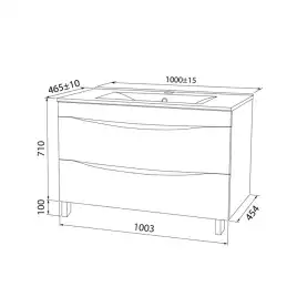 Тумба с раковиной IDDIS Cloud 100, напольная, Белая, CLO10WFi95K