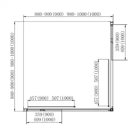 Душевой уголок Azario MILTON 100х100х200 AZ-ND1142 1000 Black профиль Черный, стекло Прозрачное
