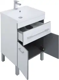 Тумба под раковину Aquanet Верона 58 белый (напольная 1 ящик 2 дверцы) 182507