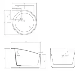 Акриловая ванна Abber 95х95 AB9305, угловая, Белая глянцевая
