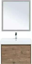 Зеркало Aquanet Nova Lite 75х80 249513 с подстветкой, сенсорный выключатель, Дерево темное