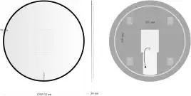 Зеркало Aquanet Контур D 1000 LED TX с подогревом, черный, 367666