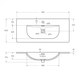Керамическая раковина BelBagno BB-8099-3-90