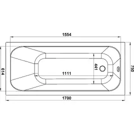 Акриловая ванна Jacob Delafon Trocadero 170x75 E6D354RU-00