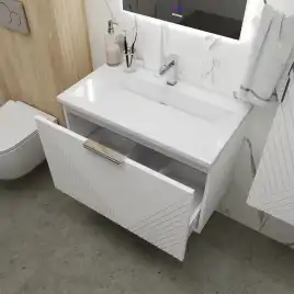 Тумба под раковину Grossman Блисс 60 подвесная, белая матовая (106044)