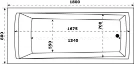 Акриловая ванна AZARIO Бали 180х80 БАВ0105, белая