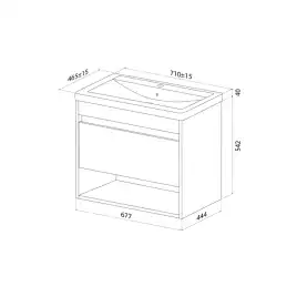 Тумба с раковиной IDDIS Zodiac X 70, подвесная, Белая, ZDX70WNi95K