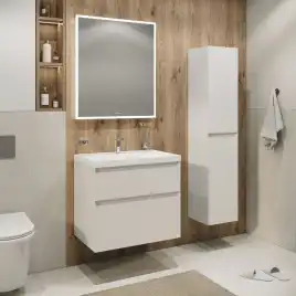 Тумба под раковину Grossman Меркадо 80 подвесная, белая матовая (108080)