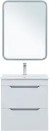 Тумба под раковину Aquanet Практика 60 белый матовый (2 ящика), 330457