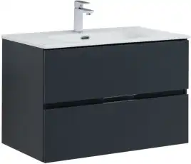 Тумба под раковину Aquanet Алвита New 80 2 ящика, антрацит 277515
