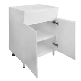 Тумба с раковиной Azario Эстима 60 CS00094635, напольная, Белая глянцевая