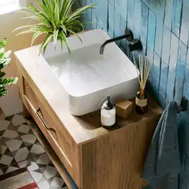 Тумба под умывальник подвесная Aqwella Craft 80 см, CRF0108DB, цвет Дуб балтийский