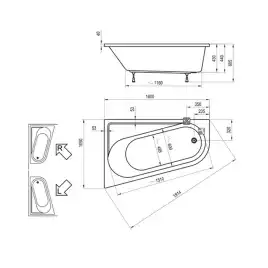 Акриловая ванна Ravak CHROME 160х105 CA51000000 левая, Белая