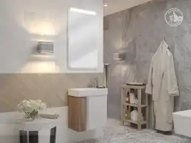 Тумба под раковину Aquaton Вита 46 1A221401VTD70 подвесная цвет, белый / ясень шимо