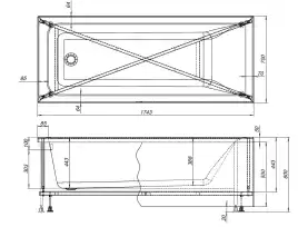 Акриловая ванна Aquanet Aura 175x70 (с каркасом), 362713