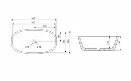 Раковина накладная ABBER RECHTECK 60,5х39х14 AC2206MW, прямоугольная, белая матовая