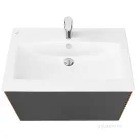 Тумба под раковину Aquaton Сохо 75 1A258101AJA00 подвесная цвет, дуб веллингтон / графит софт