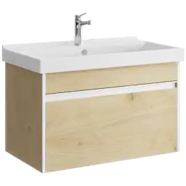 Тумба с раковиной подвесная Aqwella Urban 80 см, URB0108DD, цвет Дуб Давос