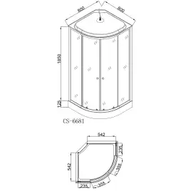 Душевая кабина Loranto 80х80 CS-6681G 80*80*215 с низким поддоном