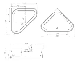 Акриловая ванна Abber 150х150 AB9446MW, отдельностоящая, Белая матовая