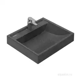 Раковина Aquaton Рейн 60х50 1A72103KRW210  над стиральной машиной, из литьевого мрамора, Графит