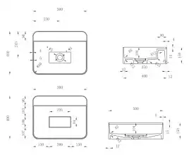 Раковина подвесная ABBER STEIN 50х40х15 AS2626, прямоугольная, белая матовая
