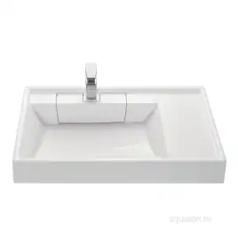 Раковина  Aquaton Рейн 80х50 1A72113KRW010  над стиральной машиной, из литьевого мрамора, Белая