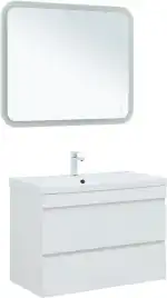 Тумба под раковину Aquanet Нота New 90 2 ящика, белый глянец 335419