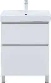 Тумба под раковину Aquanet Вега 60 напольная, белый глянец, 344121