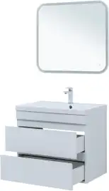 Тумба под раковину Aquanet Нота New 75 2 ящика, белый глянец 335418