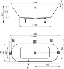 Акриловая ванна Ravak City 180х80 C920000000 прямоугольная, Белая