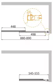 Шторка для ванны Cezares SLIDER 90 см, SLIDER-VF-11-90/150-C-Cr, профиль Хром, стекло Прозрачное