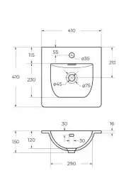 Тумба под раковину BelBagno UNO-MINI-400-2C-SO-VO подвесная, Еловый Матовый