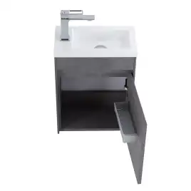 Тумба под раковину BelBagno PIETRA MINI-400-1A-SO-SCM-R подвесная Stucco Cemento