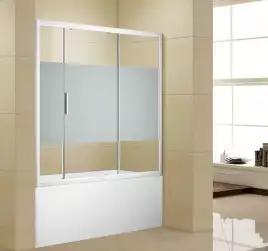 Шторка для ванны Aquanet Practic 155 см, AE10-B-155H150U-CP, профиль Хром, стекло С шелкографией