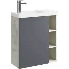 Тумба с раковиной подвесная Aqwella 5 Stars Alba 60 см, ALB0106LLS+ALB0706GRМ, цвет Камень натуральный