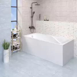Ванна из литьевого мрамора  Aqua de Marco MIRA 178х79 с металлическими ножками Белая 1180WMIR