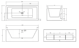 Акриловая ванна Abber 170х80 AB9339-1.7, отдельностоящая, Белая глянцевая