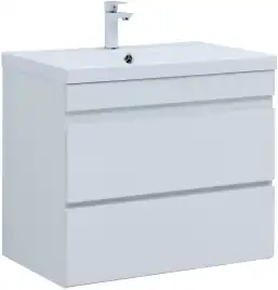 Тумба под раковину Aquanet Нота New 75 2 ящика, белый глянец 335418