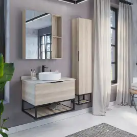 Тумба с умывальником Comforty Порто 75 Дуб дымчатый, 00-00009321