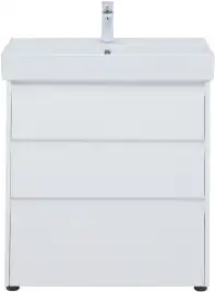 Тумба под раковину Aquanet Nova Lite 75 белый глянец (3 ящика) 302472