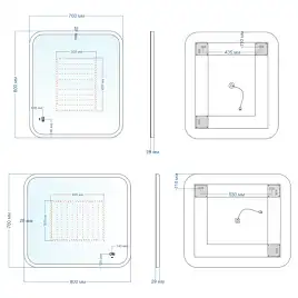 Зеркало с подсветкой AVS Байкал 80x70 см, антипар