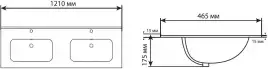 Раковина Aquanet Flat 120 330427 прямоугольная, Белая матовая