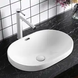 Умывальник CeramaLux 5006C 600х390х170 Полувстраиваемая цвет Белый