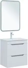 Тумба под раковину Aquanet Практика 60 белый матовый (2 ящика), 330457