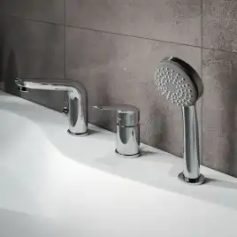 Смеситель на борт ванны IDDIS Torr TORSB30i07 на 3 отверстия с керамическим дивертором цвет, Глянцевый хром