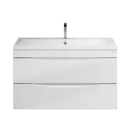 Тумба под раковину Grossman Виста 90 подвесная, белая глянцевая (109061)